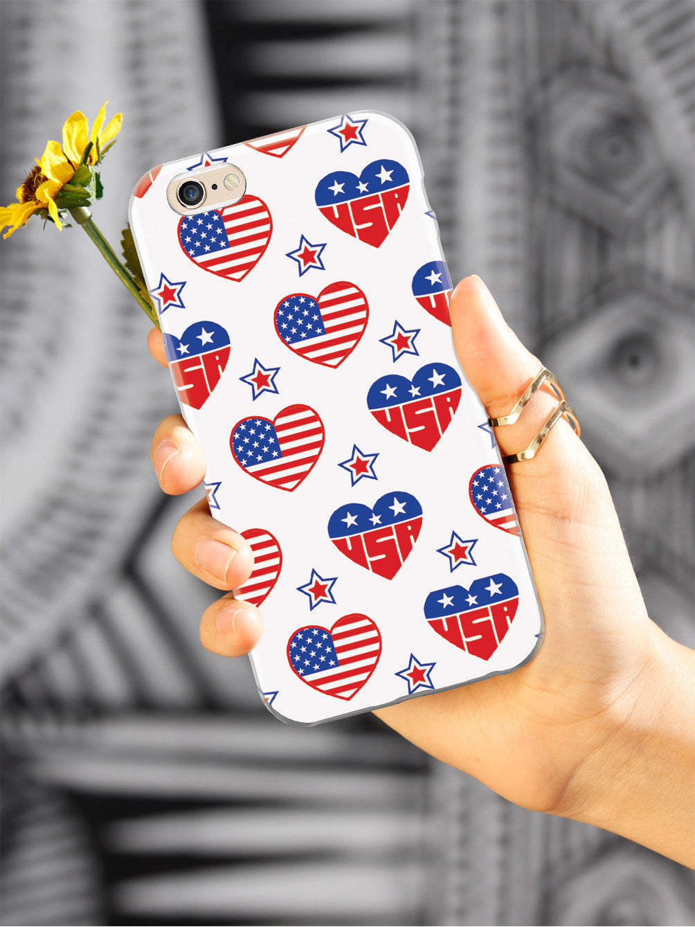 USA Heart Pattern - Patriotic Case