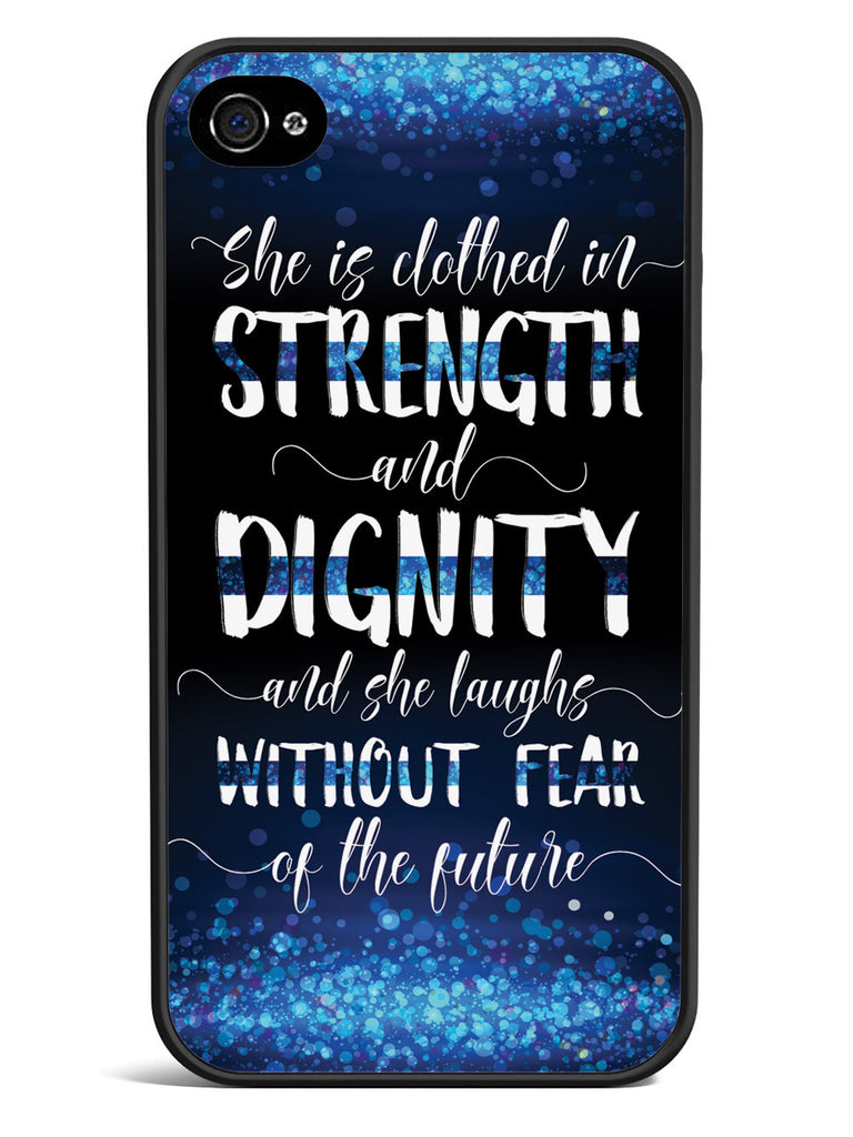 She Is Clothed in Strength and Dignity - Thin Blue Line Case