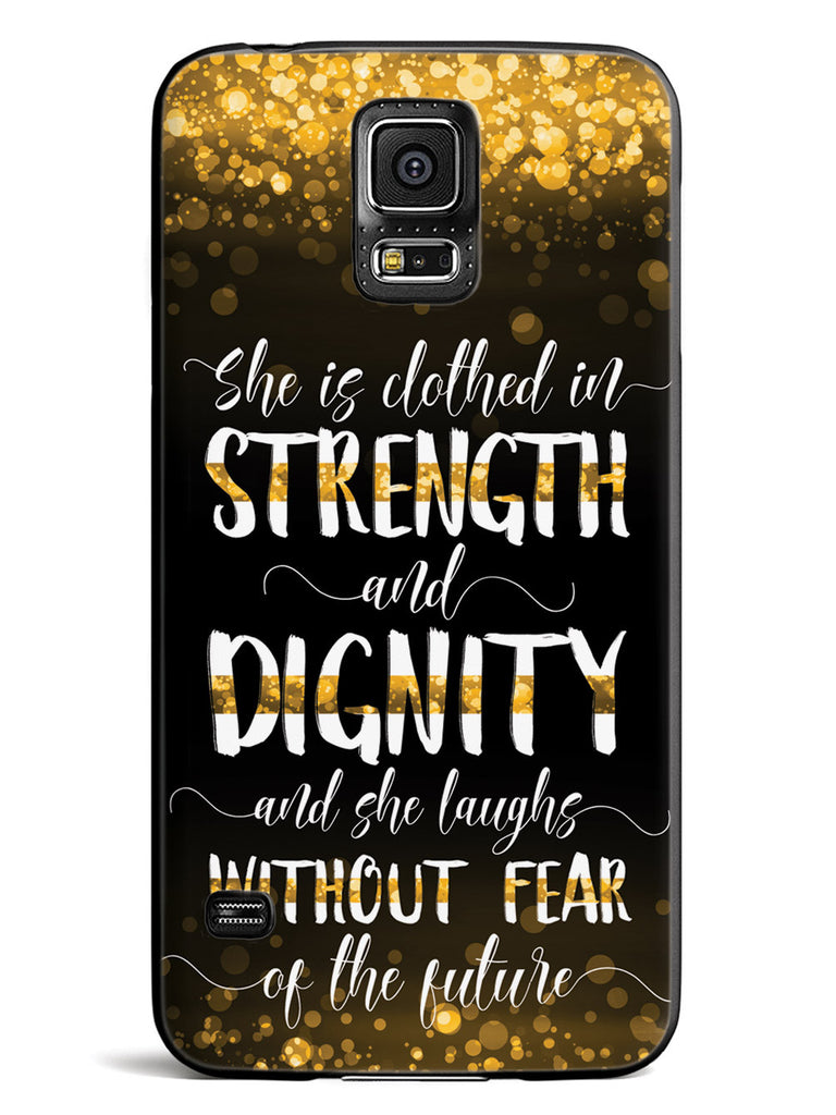 She Is Clothed in Strength and Dignity - Thin Gold Line Case