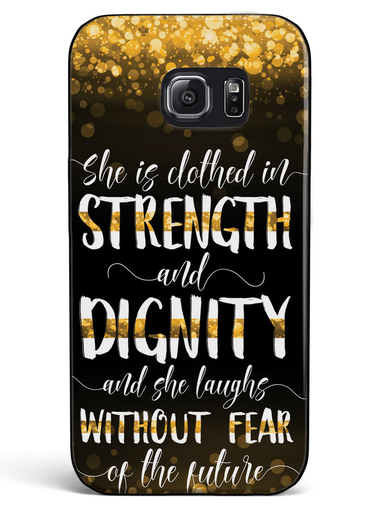She Is Clothed in Strength and Dignity - Thin Gold Line Case