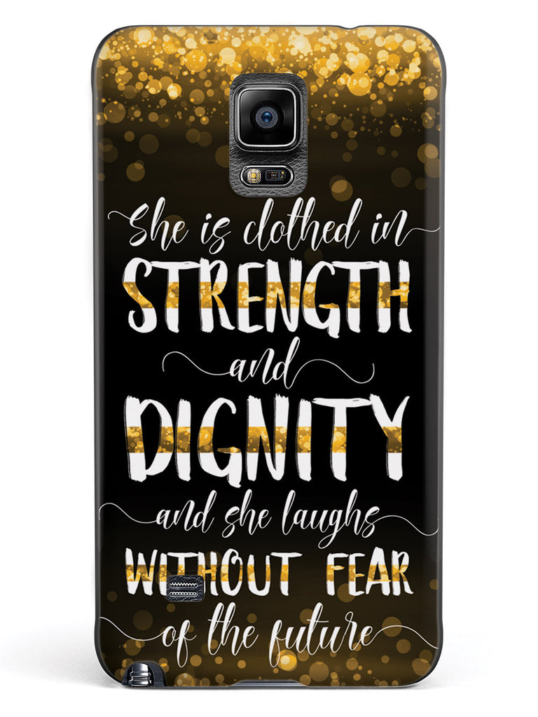 She Is Clothed in Strength and Dignity - Thin Gold Line Case