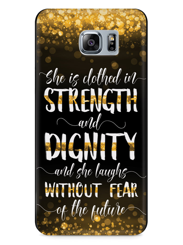 She Is Clothed in Strength and Dignity - Thin Gold Line Case