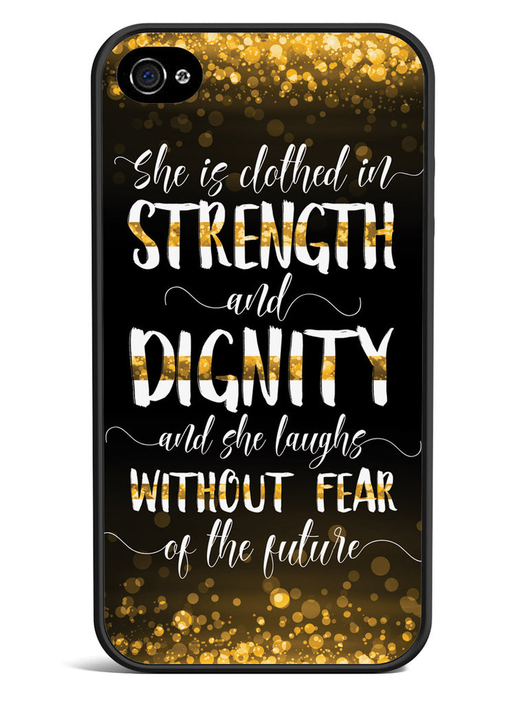 She Is Clothed in Strength and Dignity - Thin Gold Line Case