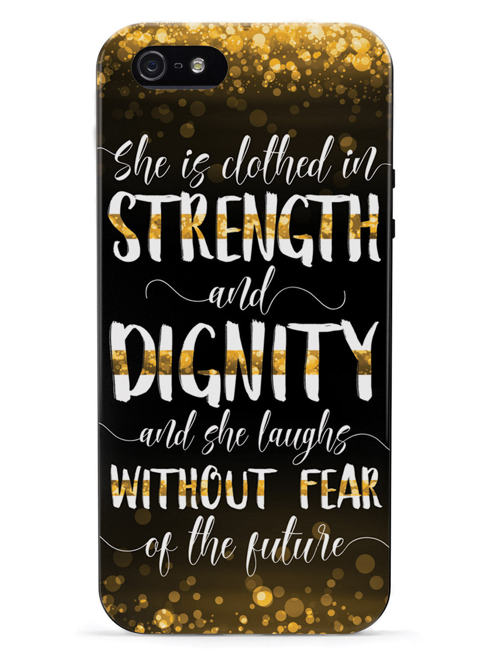 She Is Clothed in Strength and Dignity - Thin Gold Line Case
