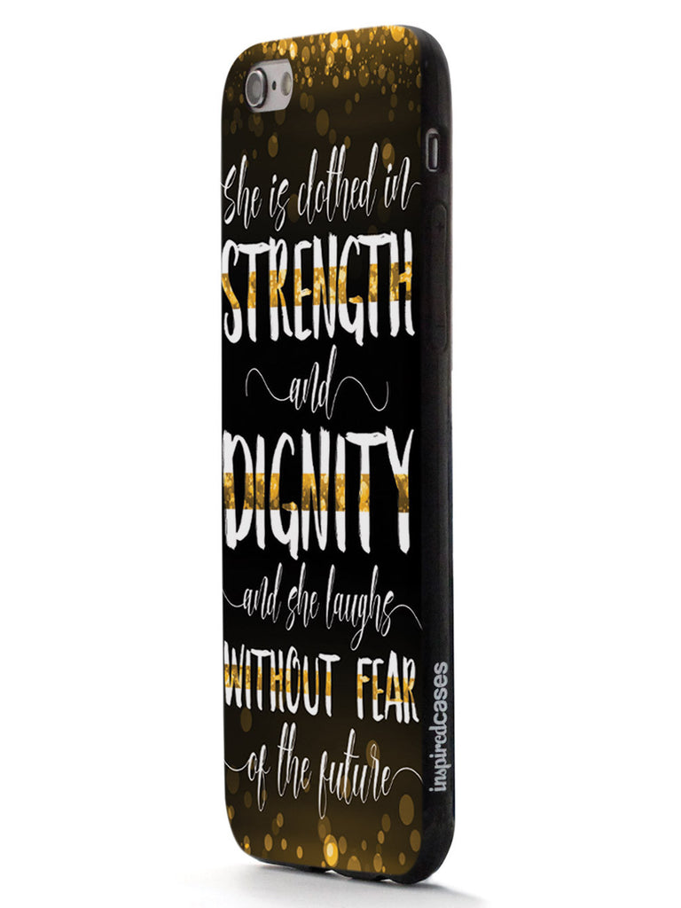 She Is Clothed in Strength and Dignity - Thin Gold Line Case