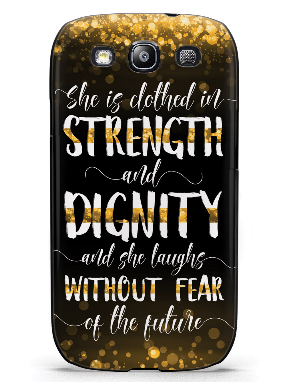 She Is Clothed in Strength and Dignity - Thin Gold Line Case