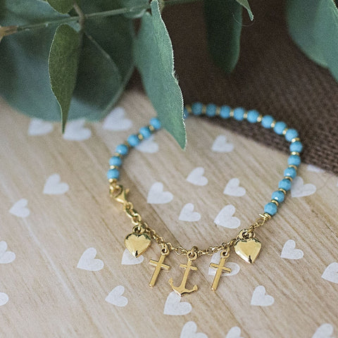 Faith And Love Beaded Bracelet