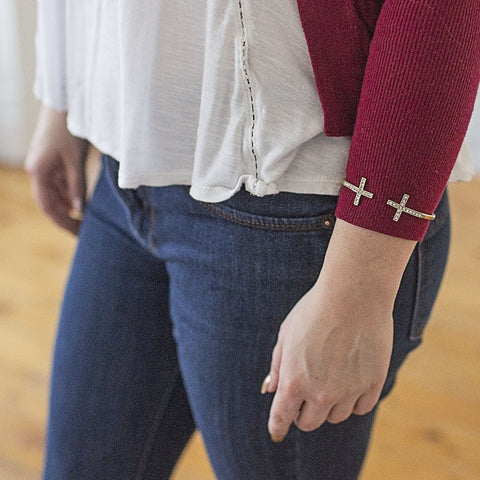 Golden Cross Cuff Bracelet