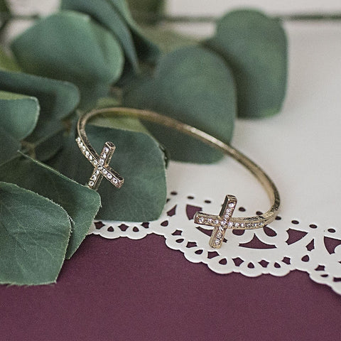 Golden Cross Cuff Bracelet