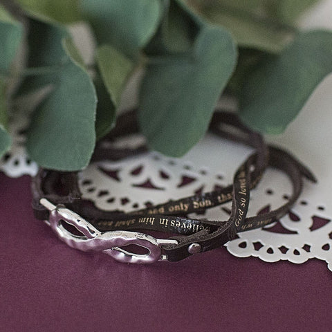 John 3:16 Brown Wrap Bracelet