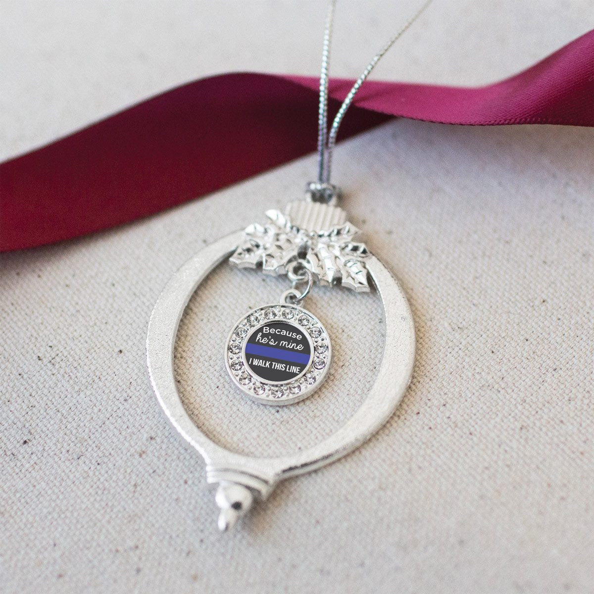 Police Wife Pave Heart Charm Jewelry Collection