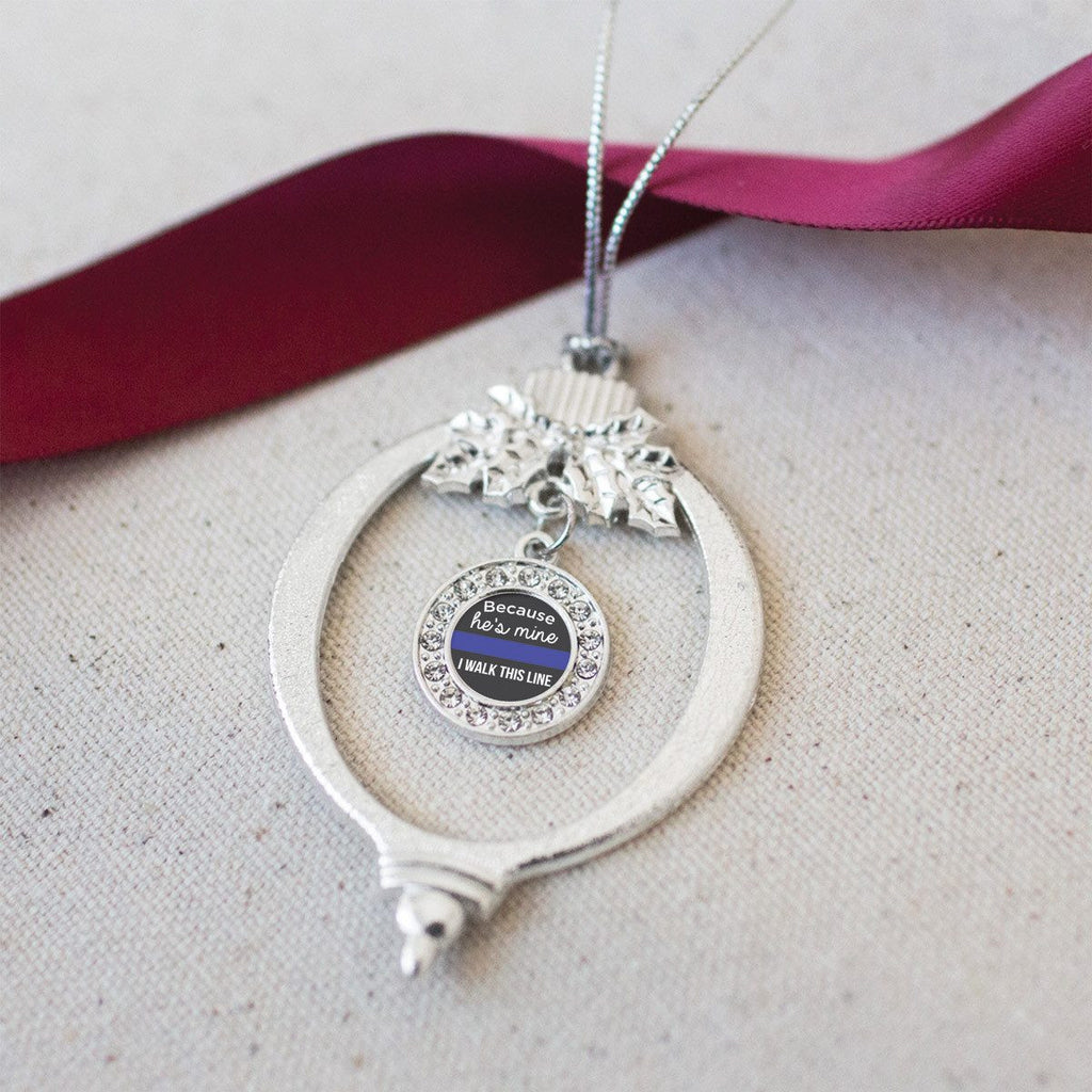Police Wife Pave Heart Charm Jewelry Collection