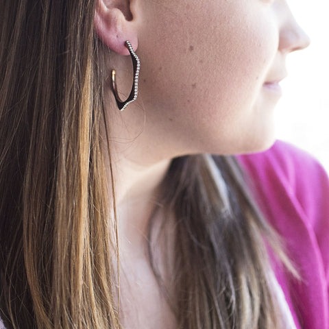 Stainless Steel 1.5 Carat Open Hoop Bronze Earrings