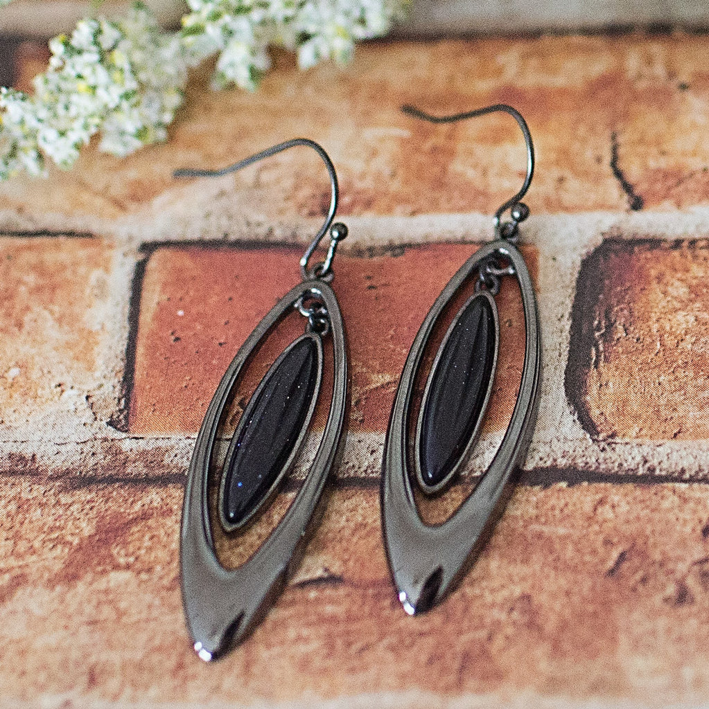 Gunmetal Blue Sand Montana Dangle Earrings