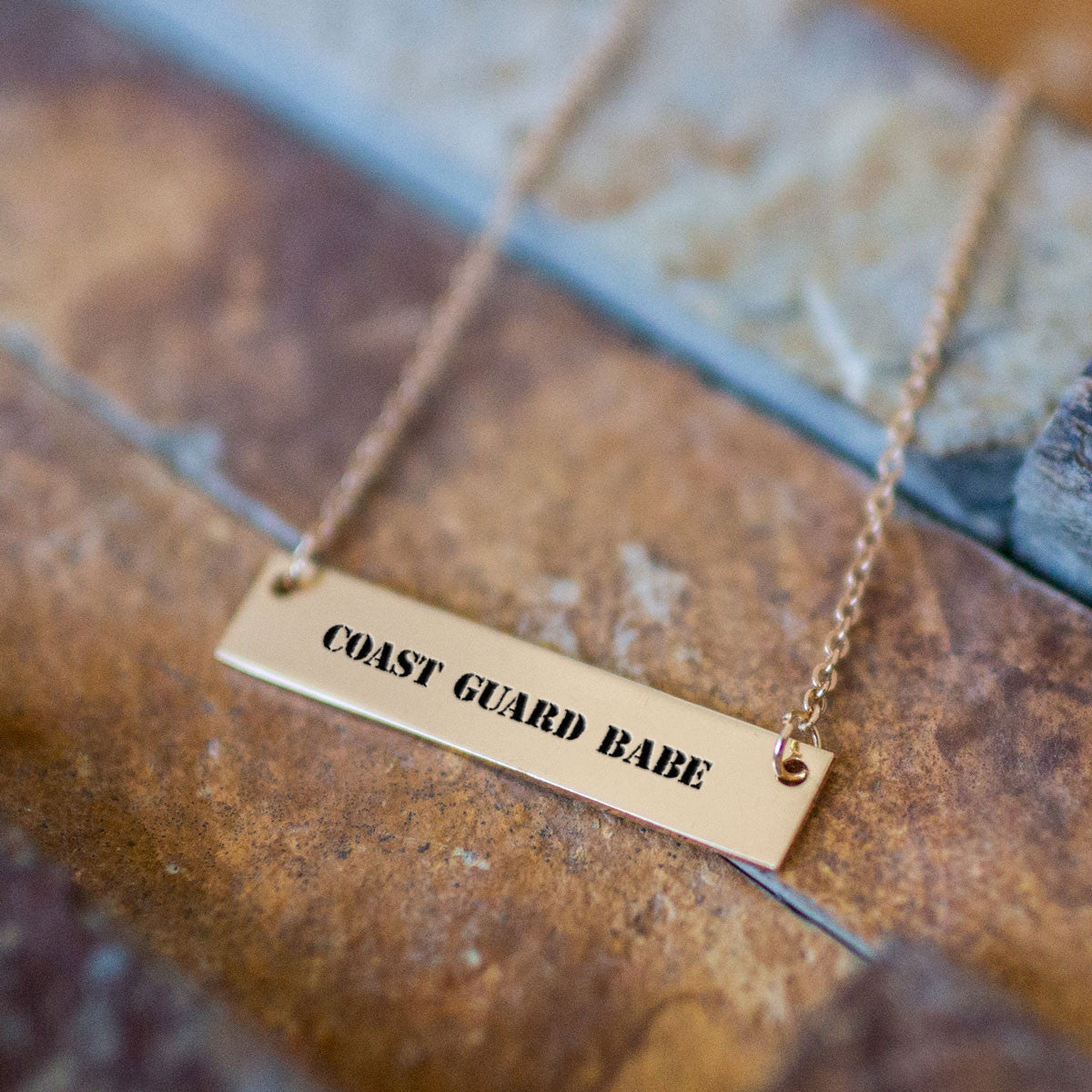 Coast Guard Babe Gold / Silver Bar Necklace