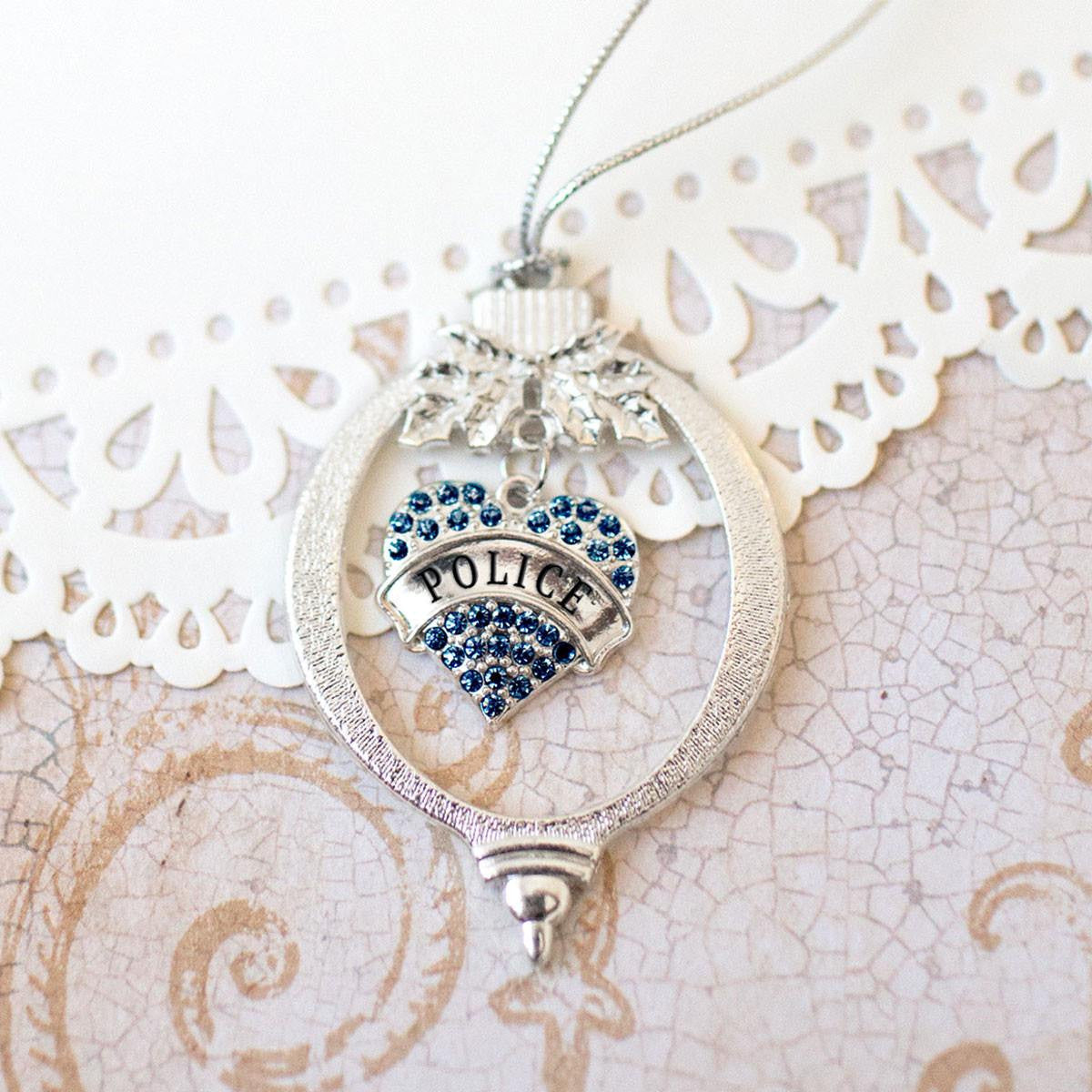 Police Pave Heart Charm Jewelry Collection