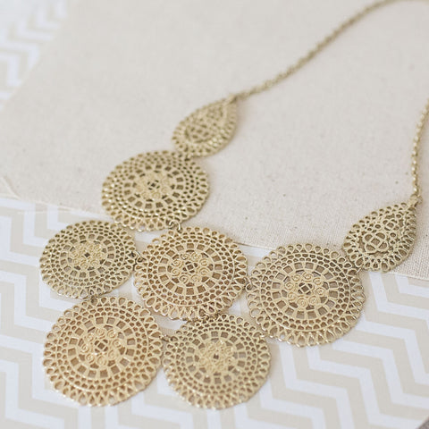 Gold Circle Bib Necklace