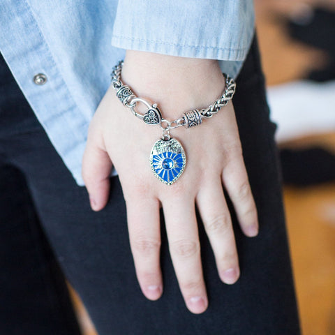 Blue Police Badge Charm Jewelry Collection