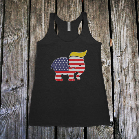 Trumpican Logo Ladies Racerback Tank