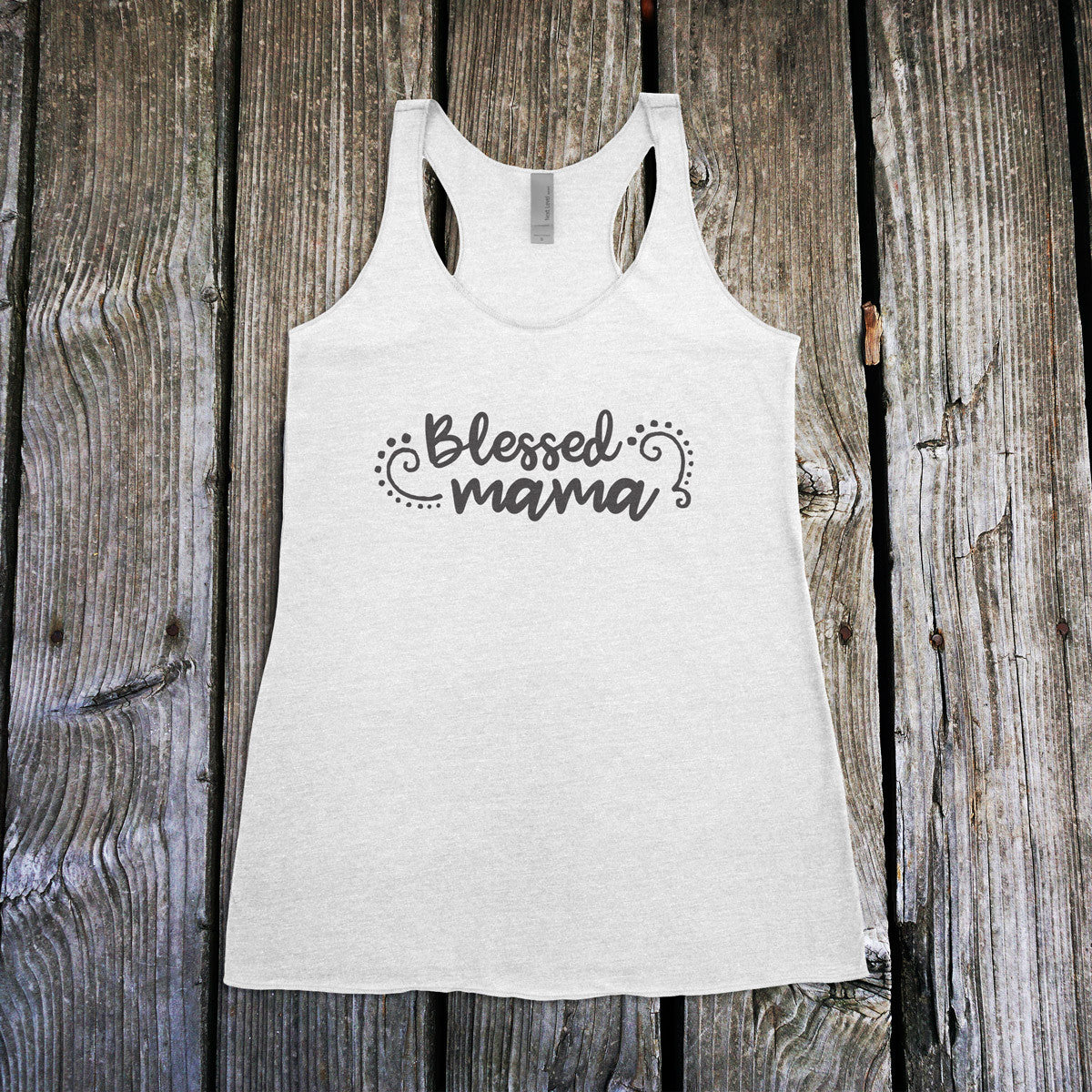 Blessed Mama Ladies Racerback Tank