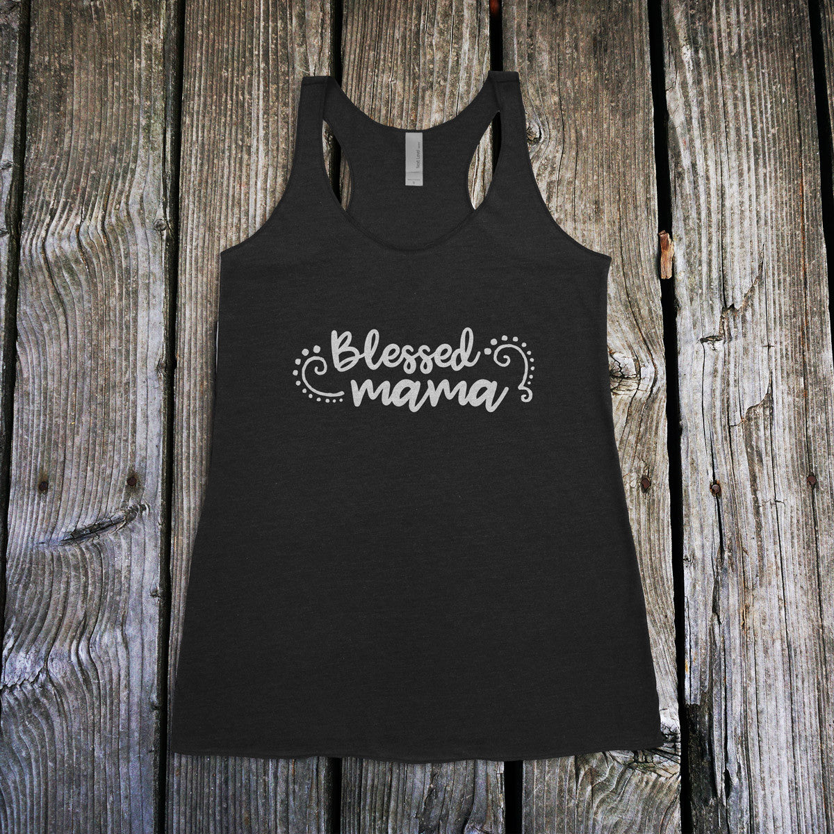 Blessed Mama Ladies Racerback Tank