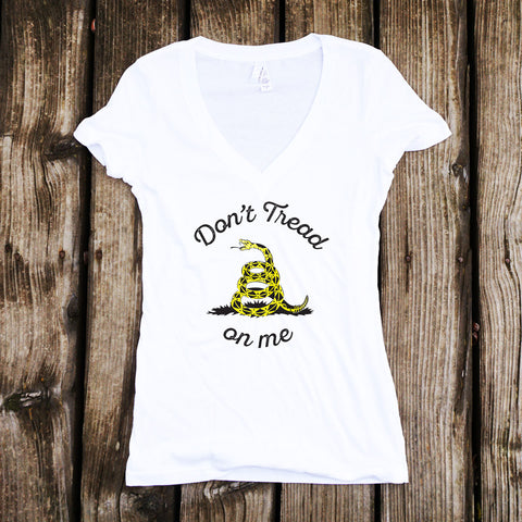 Don't Tread on Me Ladies V-Neck T-Shirt