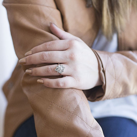 Dazzling Rose Gold Daisy Engagement Ring
