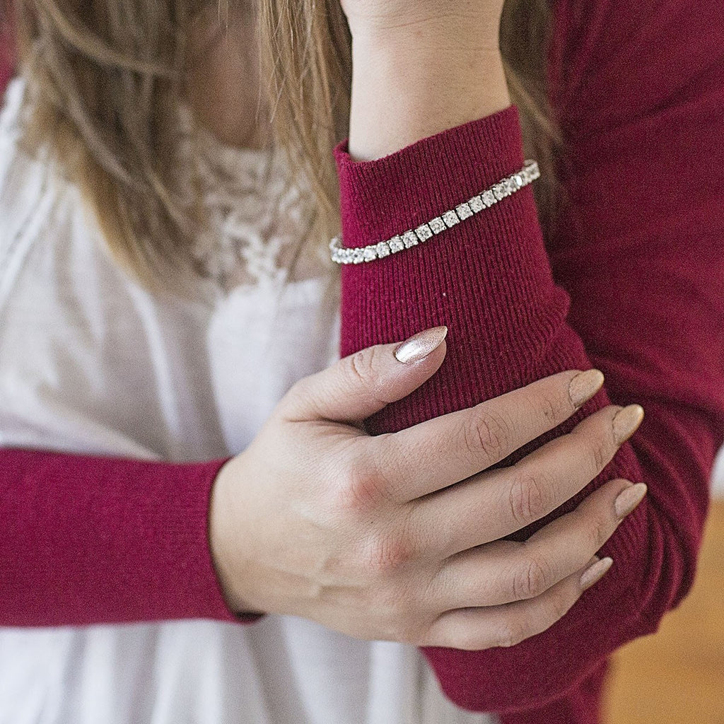 4mm Sparkling Valentines Tennis Bracelet