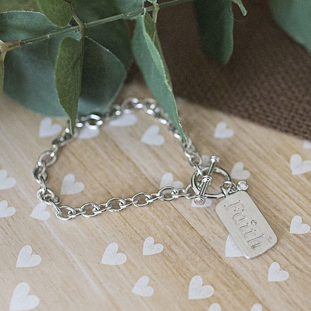 Faith Toggle Charm Bracelet