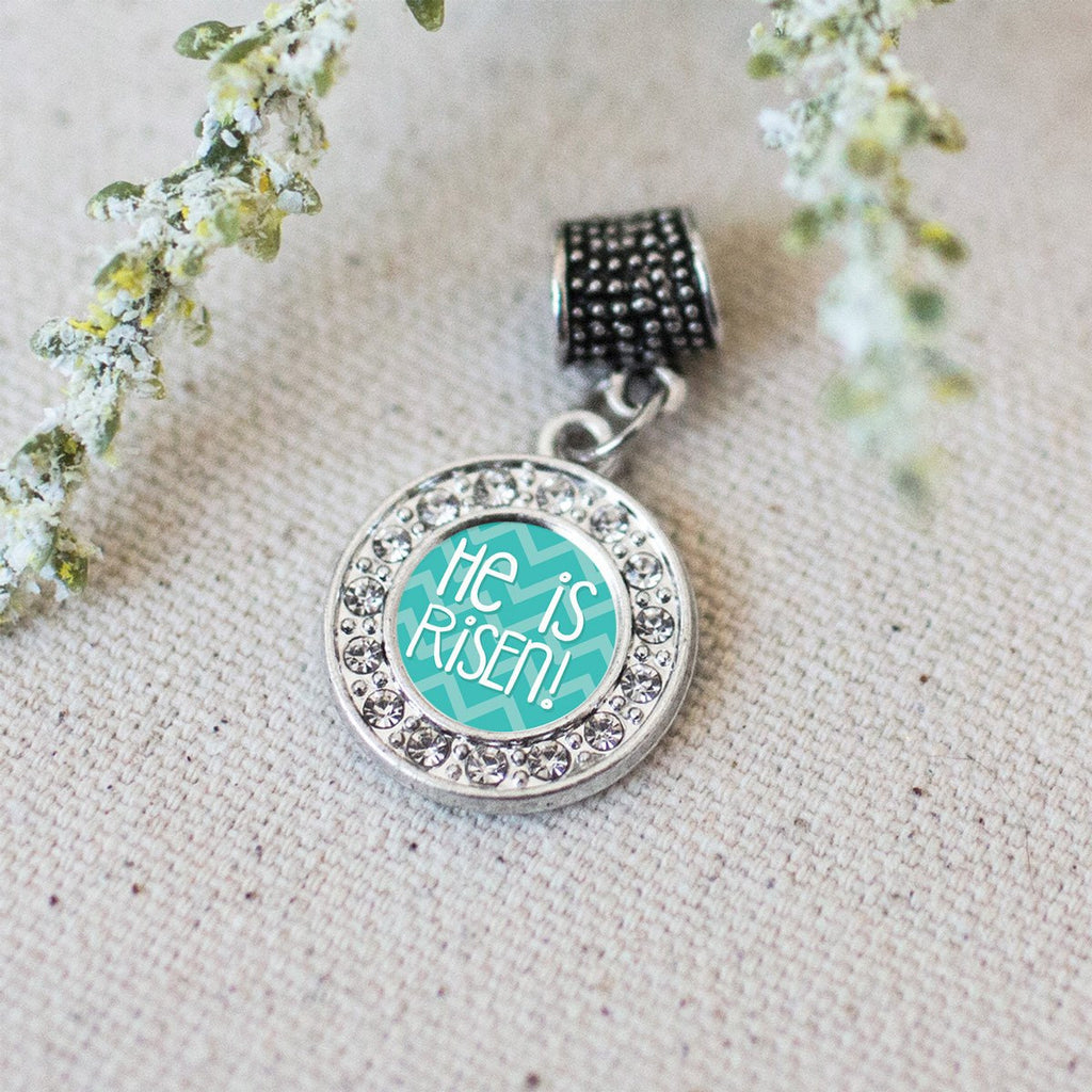 He is Risen Teal Chevron Charm Jewelry Collection