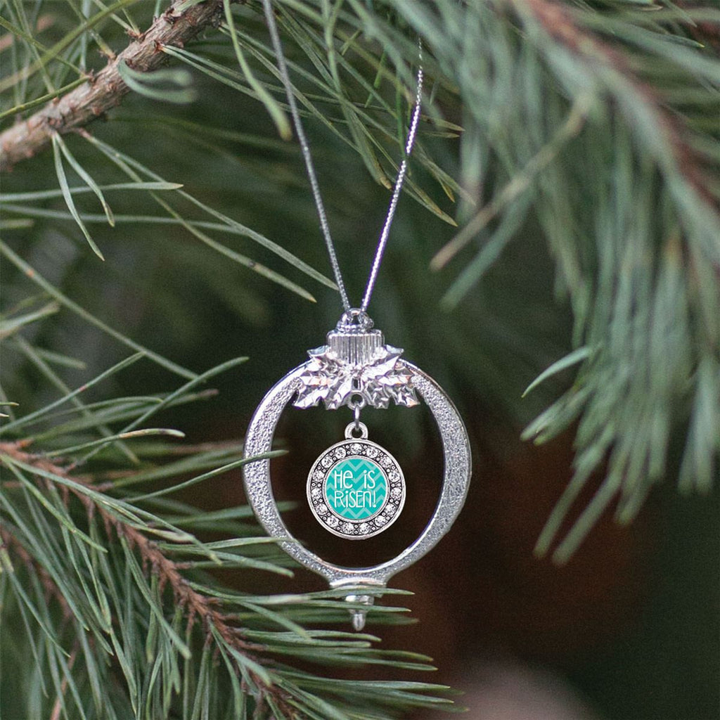 He is Risen Teal Chevron Charm Jewelry Collection