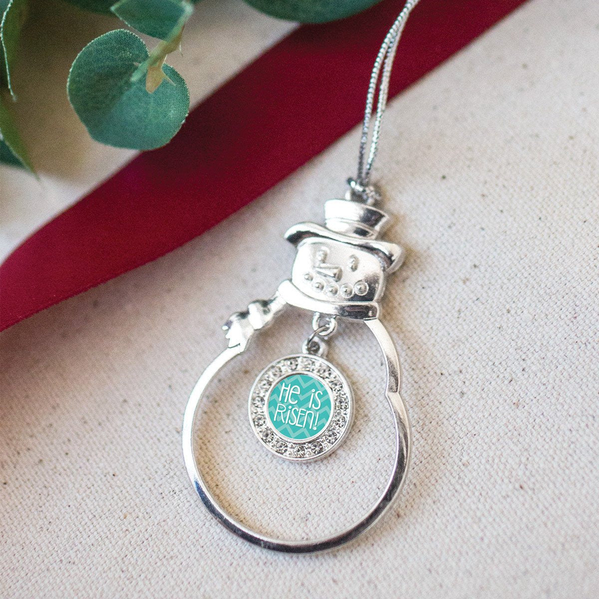 He is Risen Teal Chevron Charm Jewelry Collection