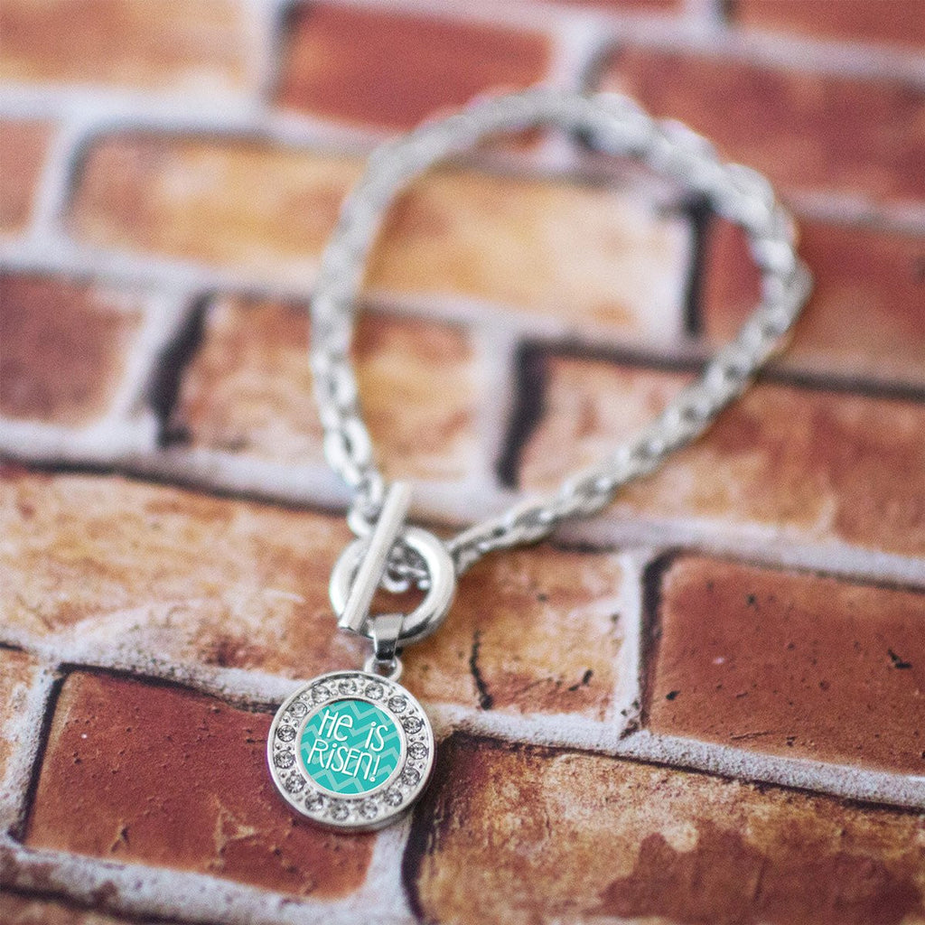 He is Risen Teal Chevron Charm Jewelry Collection