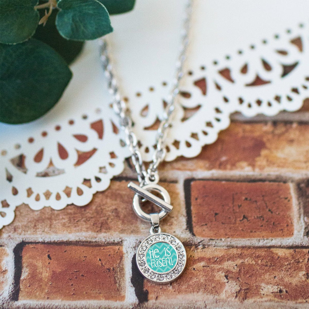 He is Risen Teal Chevron Charm Jewelry Collection