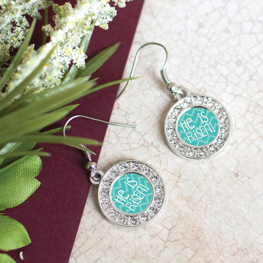 He is Risen Teal Chevron Charm Jewelry Collection