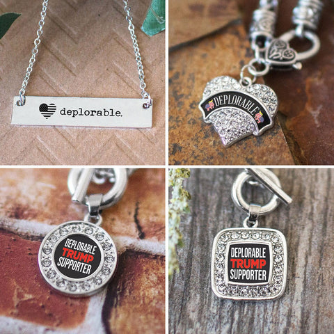 Deplorable Trump Supporter Charm Jewelry Collection
