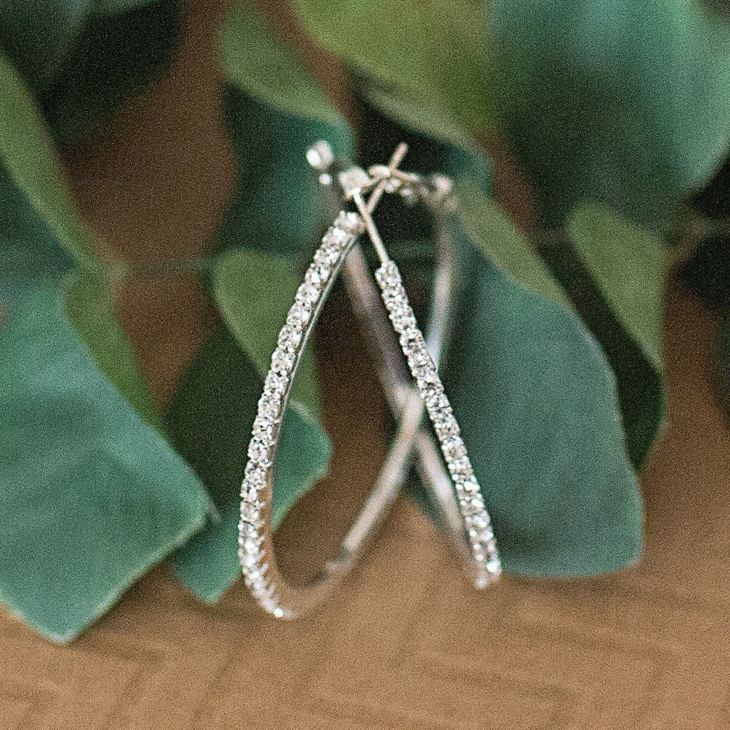 Sparkling 9.0 Carat Crystal Hoop Earrings