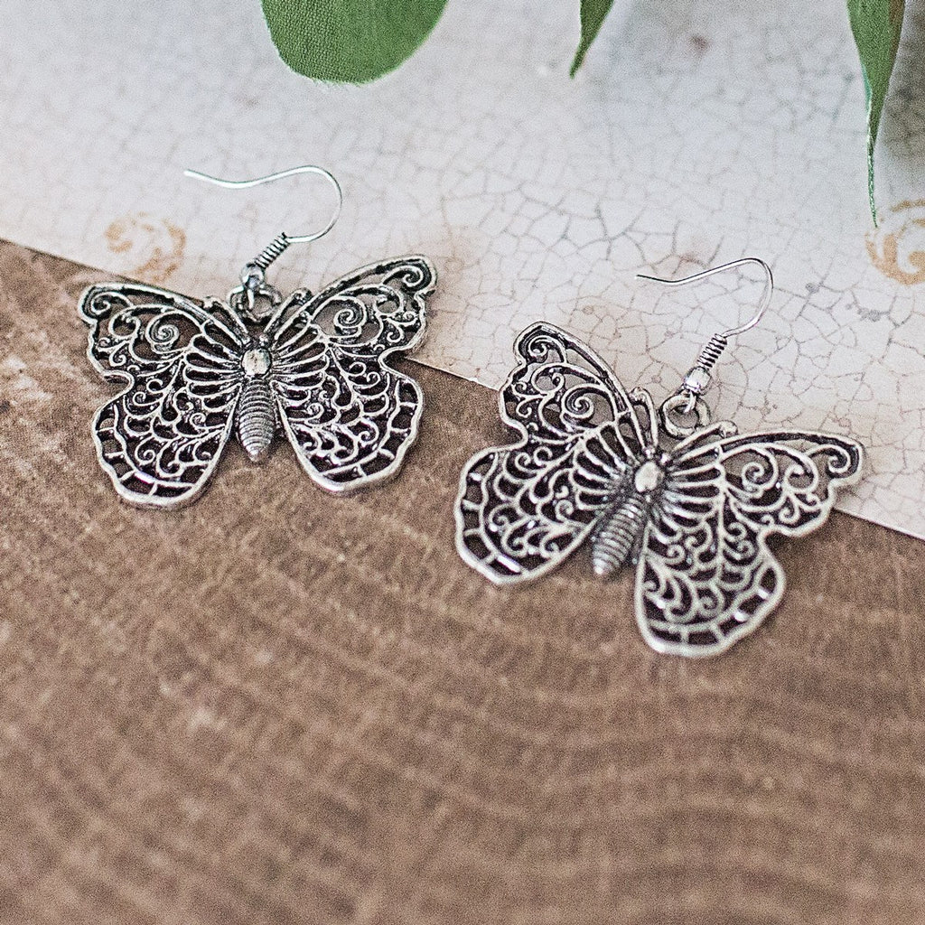 1.7 inch Wings Of A Butterfly Dangle Earrings