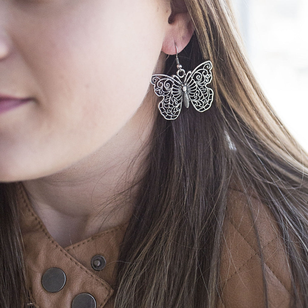 1.7 inch Wings Of A Butterfly Dangle Earrings