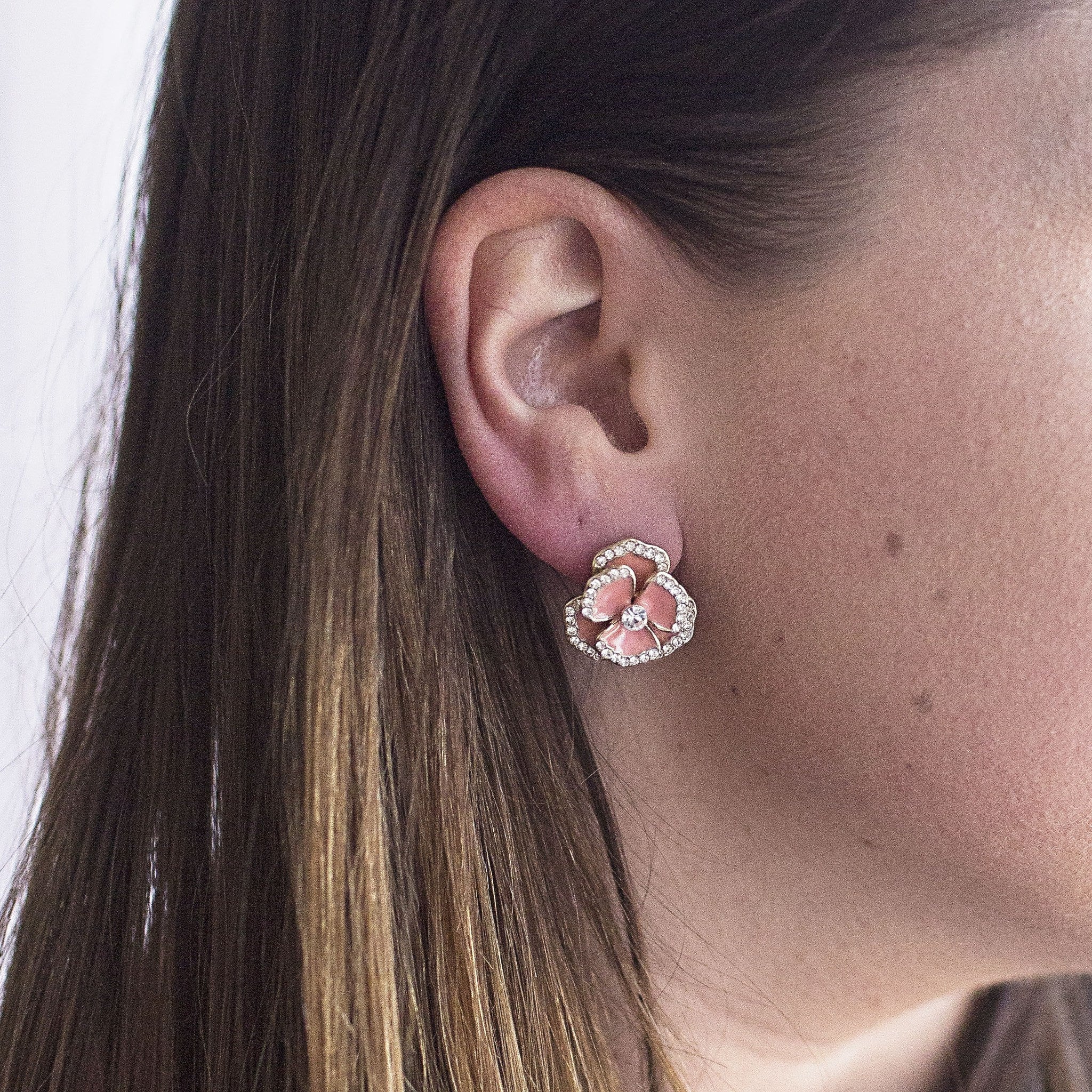 Blooming Coral Flower Earrings