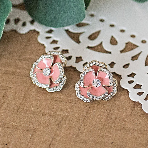 Blooming Coral Flower Earrings