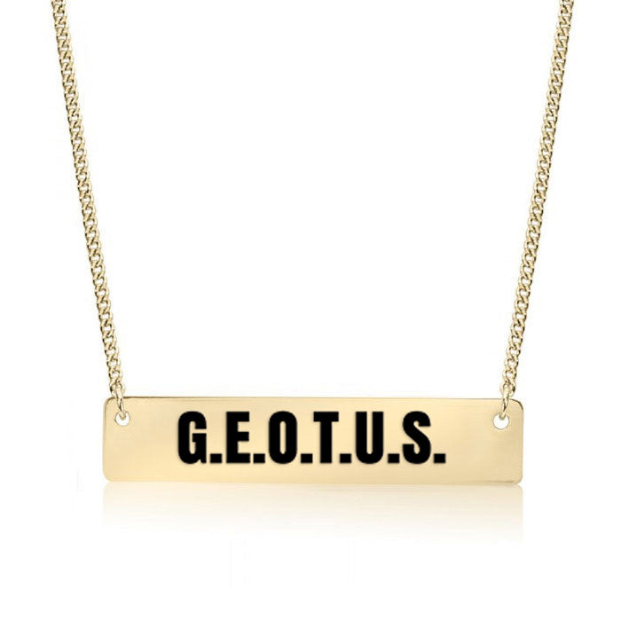 G.E.O.T.U.S. Gold Bar Necklace
