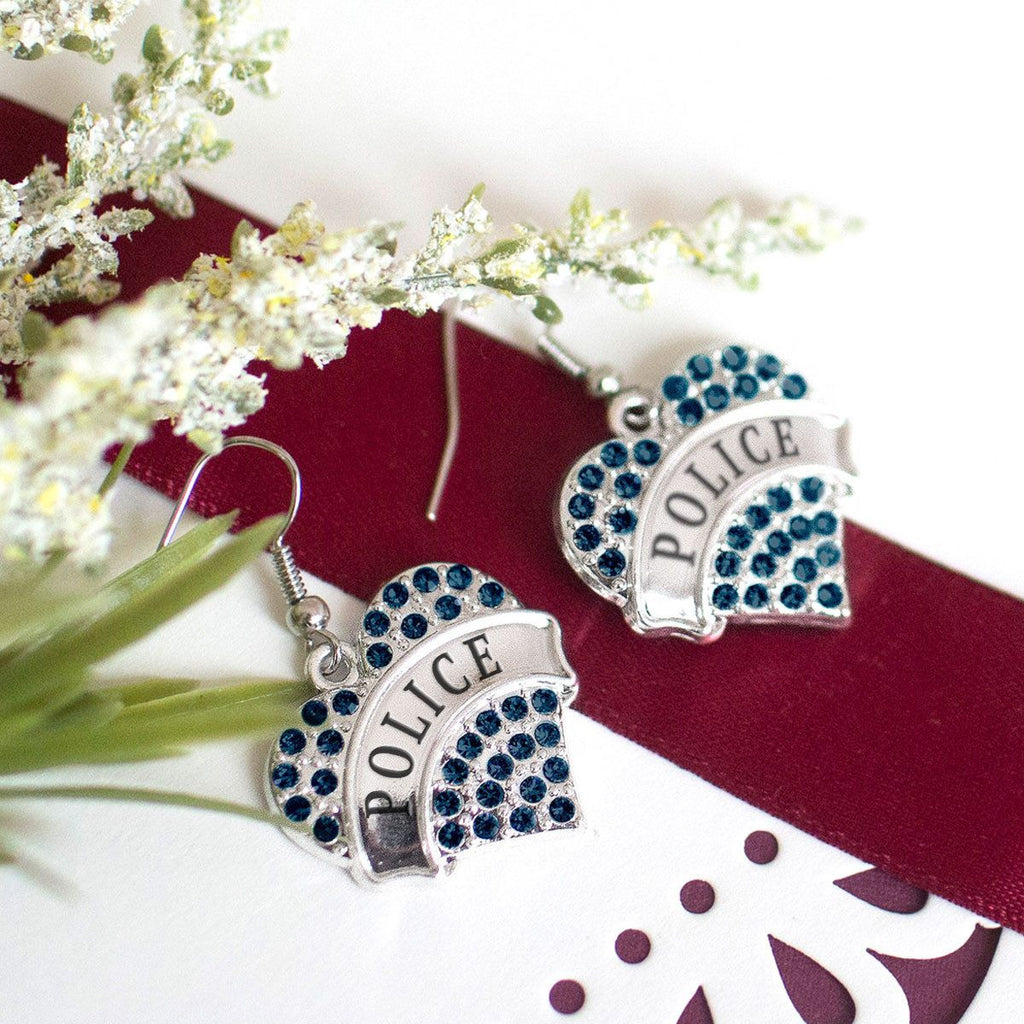 Police Pave Heart Charm Jewelry Collection