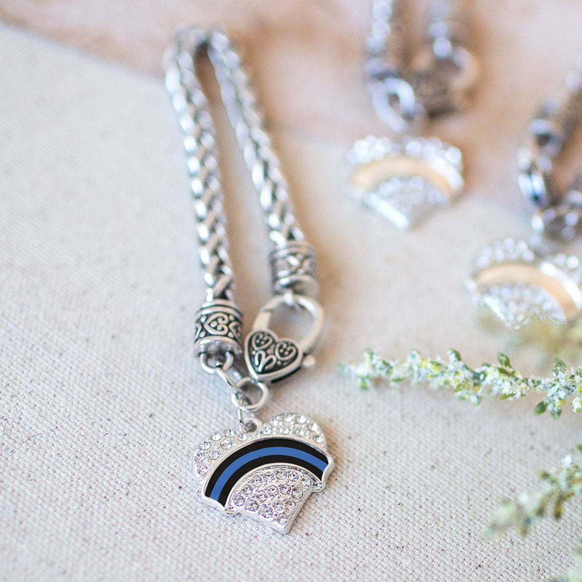 Blue Line Law Enforcement Charm Jewelry Collection