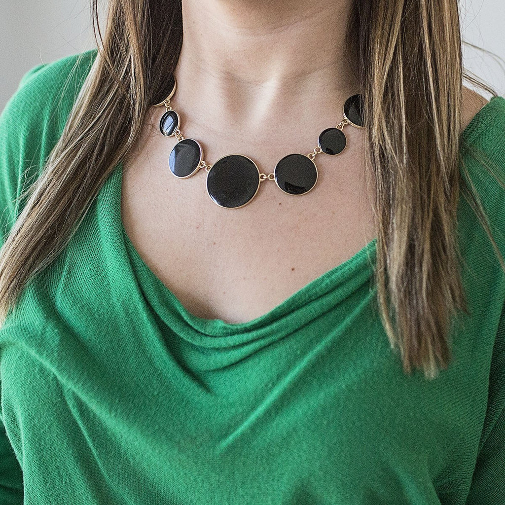 Jet Black Bubble Necklace Set