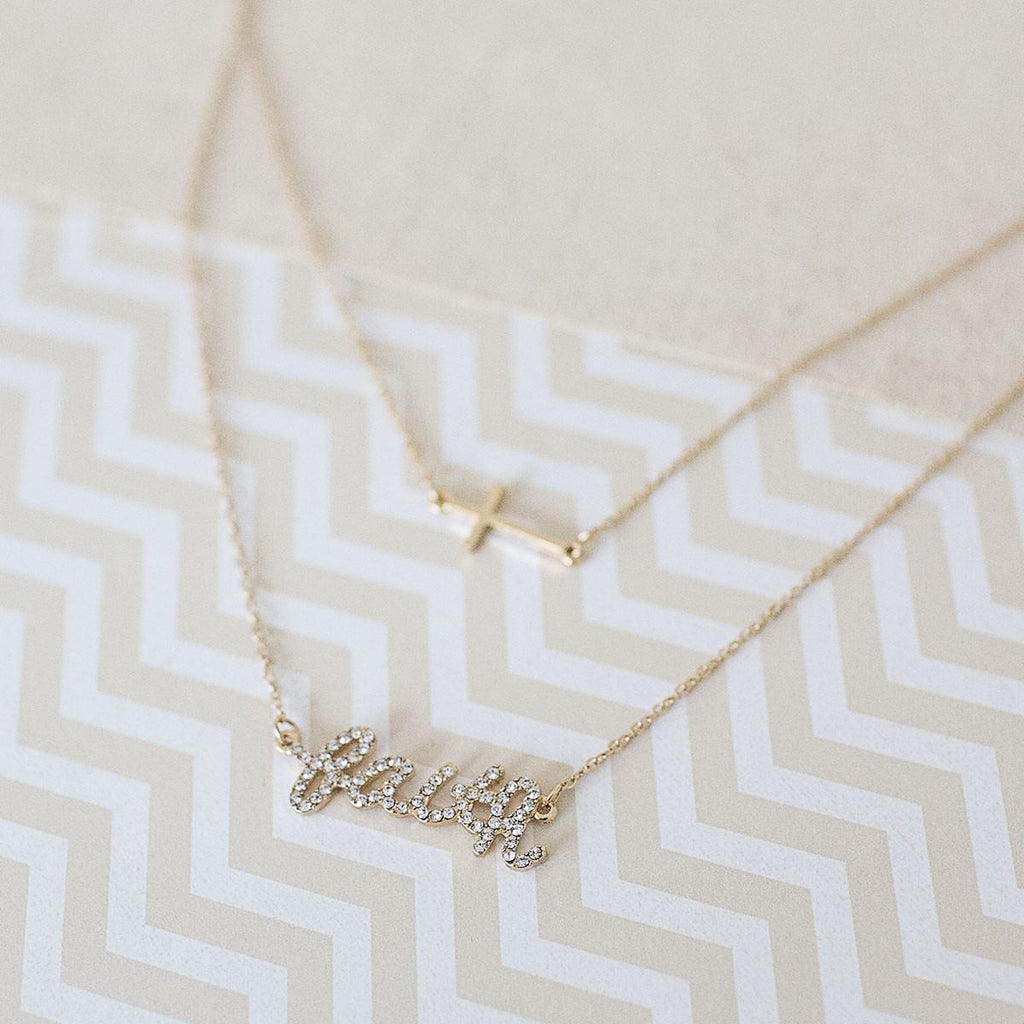 Gold Two Strand Faith Necklace