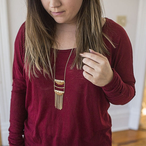 Gold Hammered Tribal Necklace