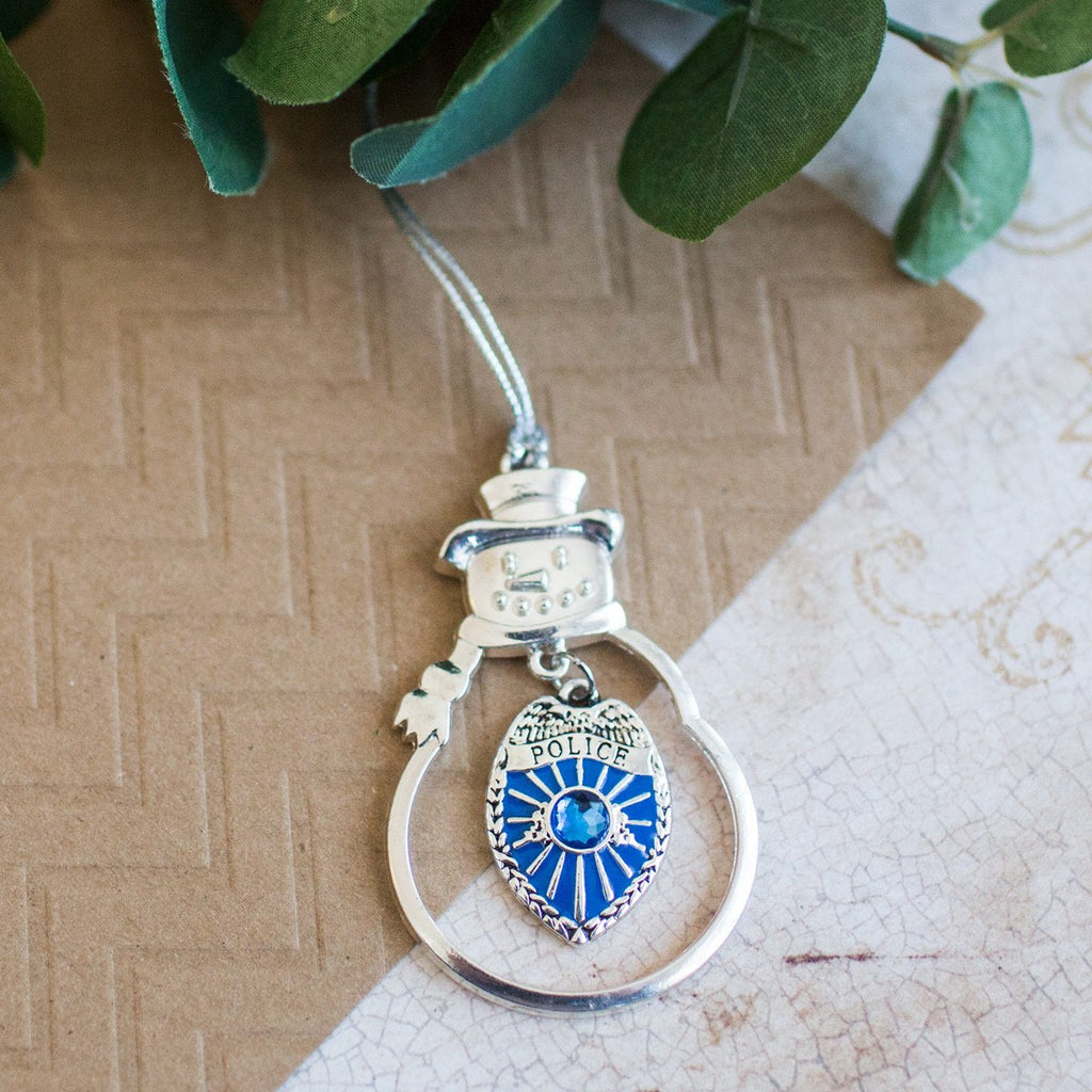 Blue Police Badge Charm Jewelry Collection