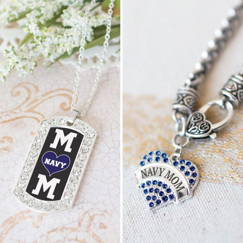 Navy Mom Charm Jewelry Collection