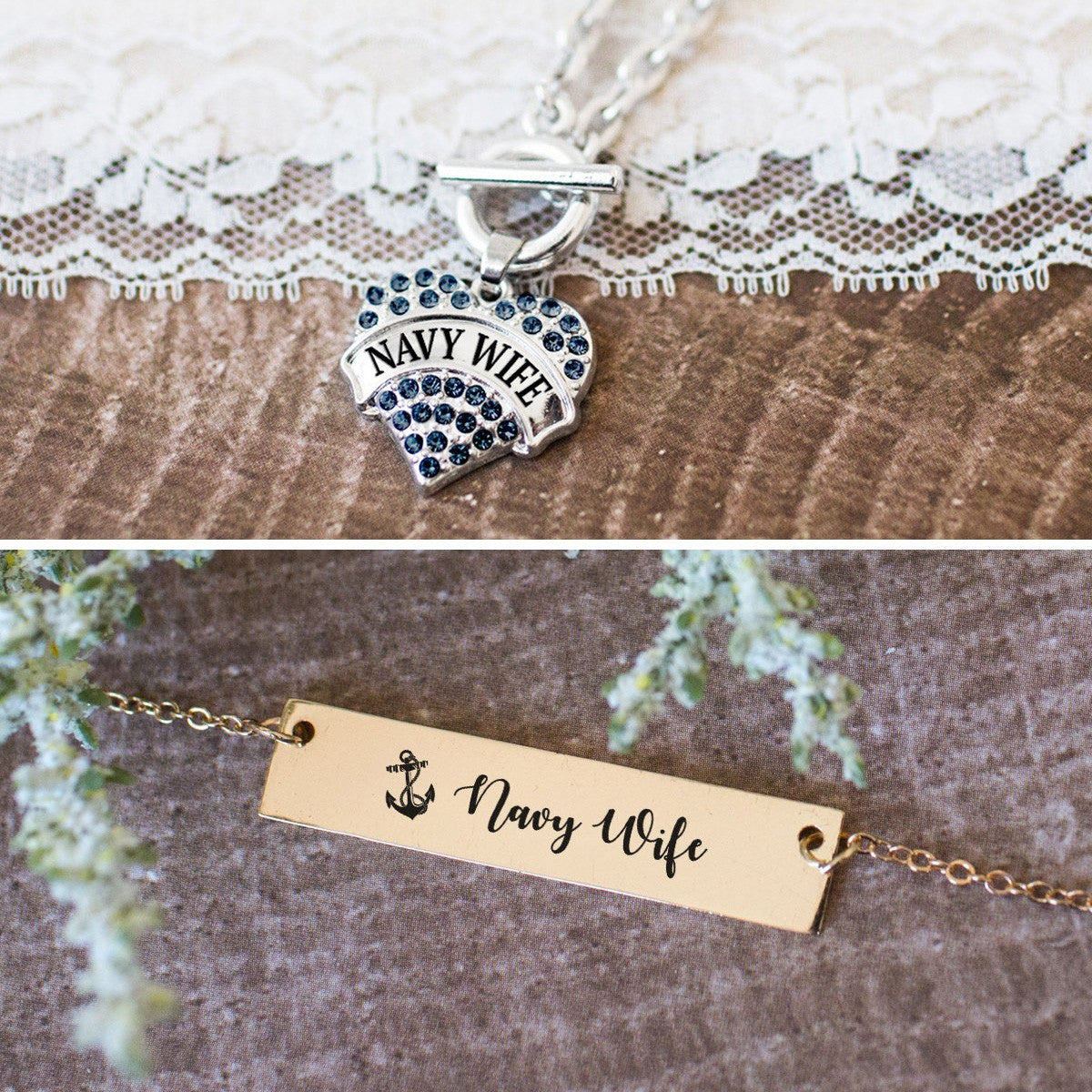 Navy Wife Charm Jewelry Collection